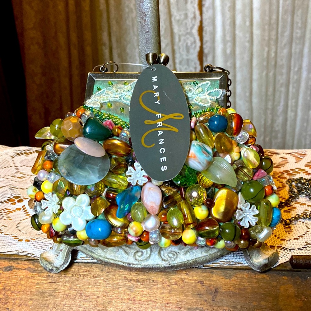 NWT Mary Frances Mini Trinket Multi Beaded 👛 Purse